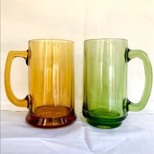 Mid century modern glass mugs